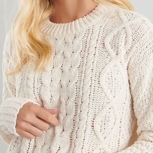 Garage Cream Cable-knit Sweater